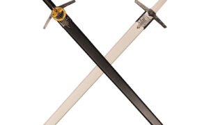 the witcher 3 wild hunt geralt of rivia steel sword, white wolf western style sword, 1:1 full size replica, unsharpened blade with sheath for cosplay collection
