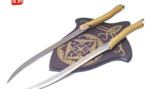 lord of the rings legolas elf prince twin swords 1:1 replica with plaque