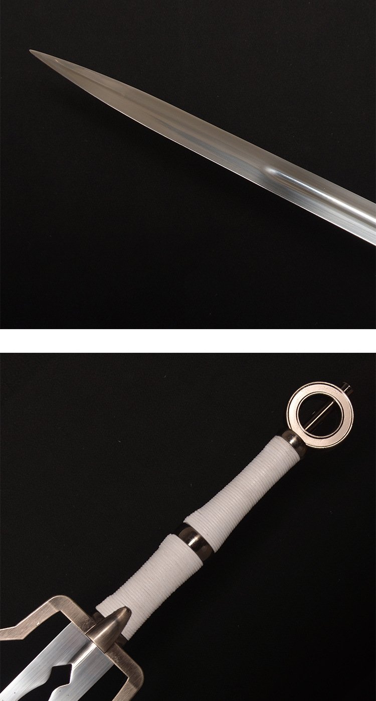 the witcher 3 wild hunt ciri zireael silver sword, white wolf geralt's daughter ciriya 1:1 full size replica, unsharpened blade with sheath for cosplay collection