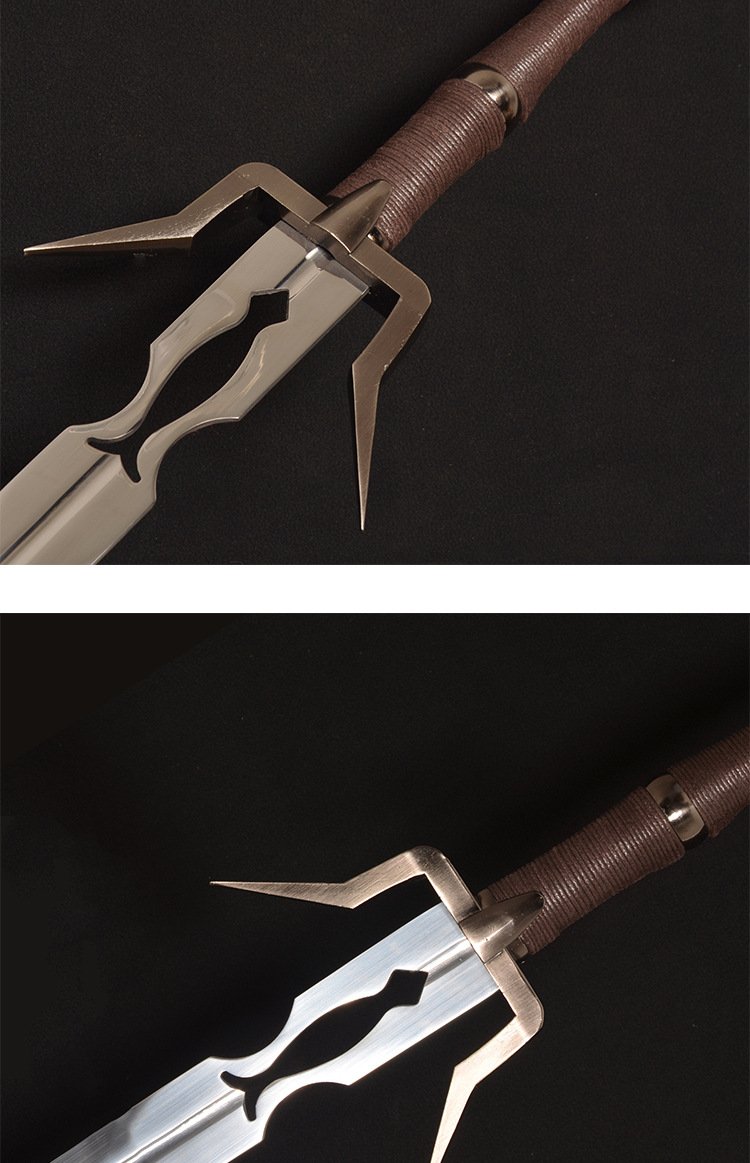 the witcher 3 wild hunt ciri zireael silver sword, white wolf geralt's daughter ciriya 1:1 full size replica, unsharpened blade with sheath for cosplay collection