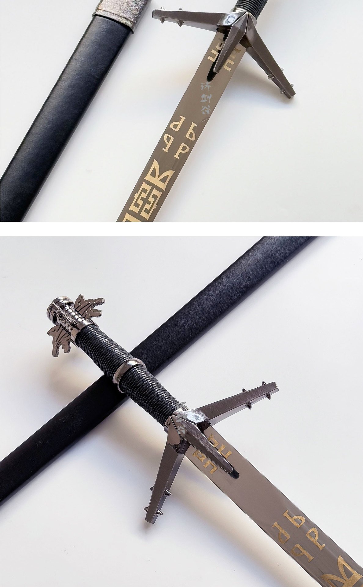 The Witcher 3 Wild Hunt Aerondight Sword, Lady of the Lake 1:1 Replica, Legendary Silver Blade with Sheath, Cosplay & Collection