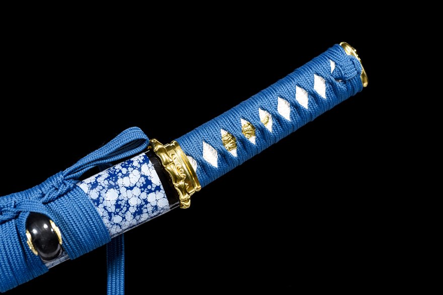 "blue flame" 12 inch t10 hamon wakizashi (non sharpened)