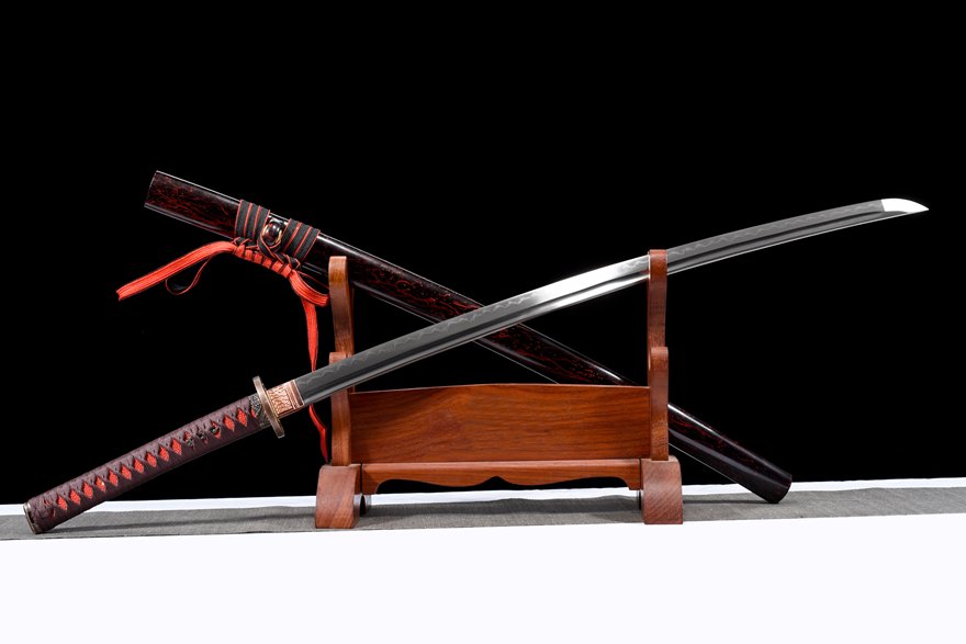 "blood plum" t10 clay tempered katana (non sharpened) "blood plum" t10 clay tempered katana (non sharpened)