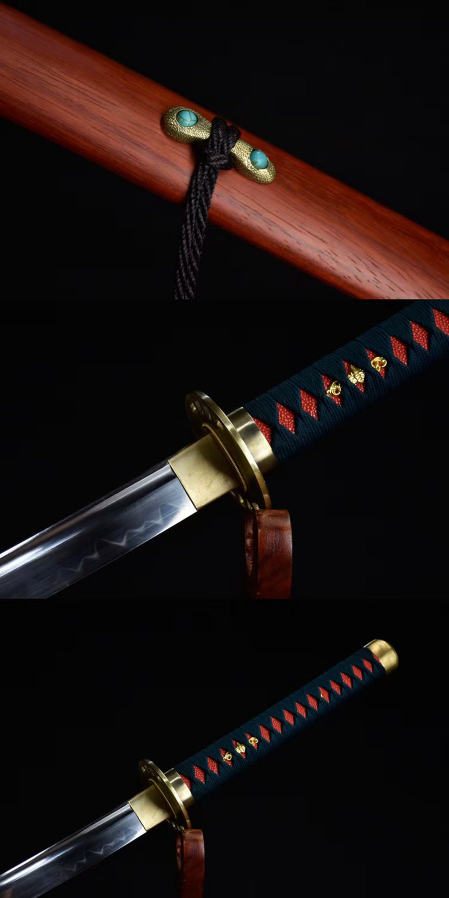 "green wutong" t10 clay tempered katana (non sharpened)