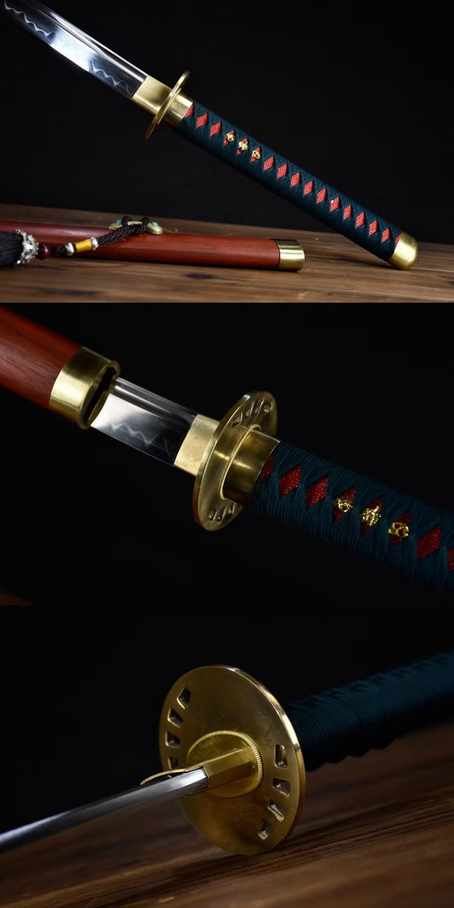 "green wutong" t10 clay tempered katana (non sharpened)