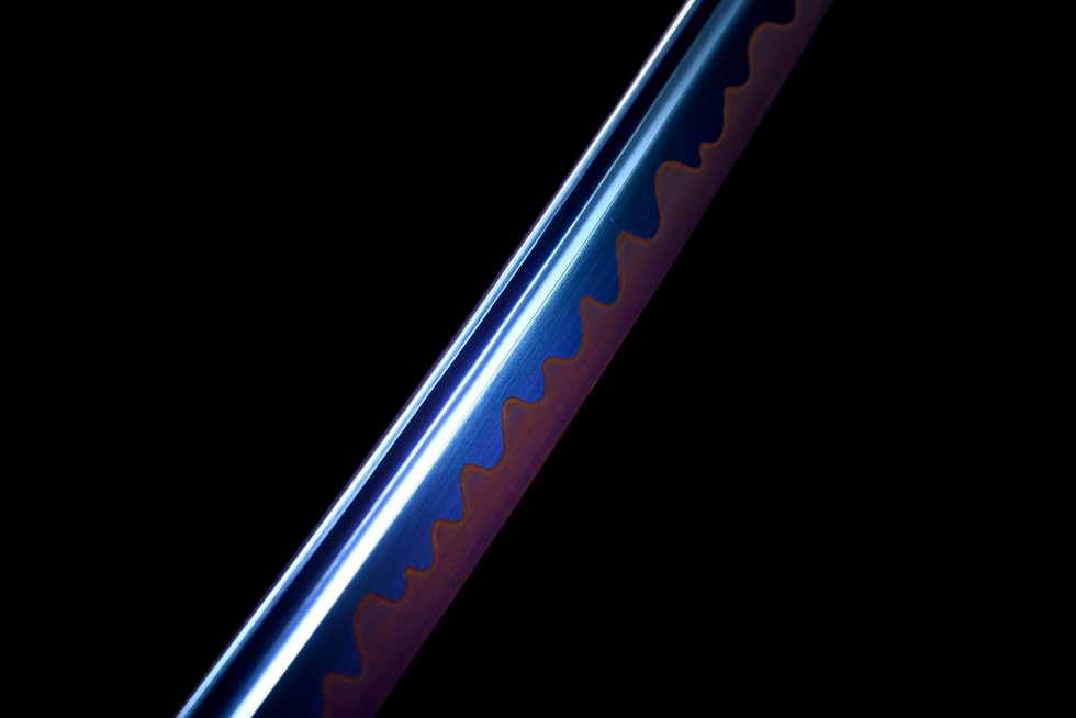 "sky blue" t10 blue quench clay tempered katana (non sharpened)