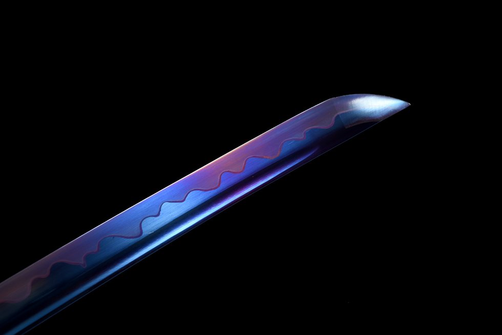 "Sky Blue" T10 Blue Quench Clay Tempered Katana (Non-Sharpened) "sky blue" t10 blue quench clay tempered katana (non sharpened)