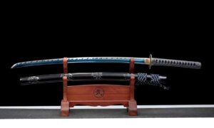 "magpie perching branch" high performance blue quench katana (non sharpened)