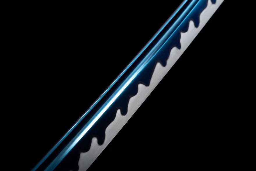 "magpie perching branch" high performance blue quench katana (non sharpened)