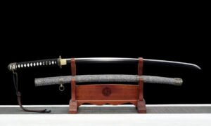 "commander" vintage full engraved silver saya katana (non sharpened)