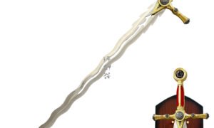 Home medieval masonic knight sword, curved crusader sword 1:1 full size replica for ceremony & collection