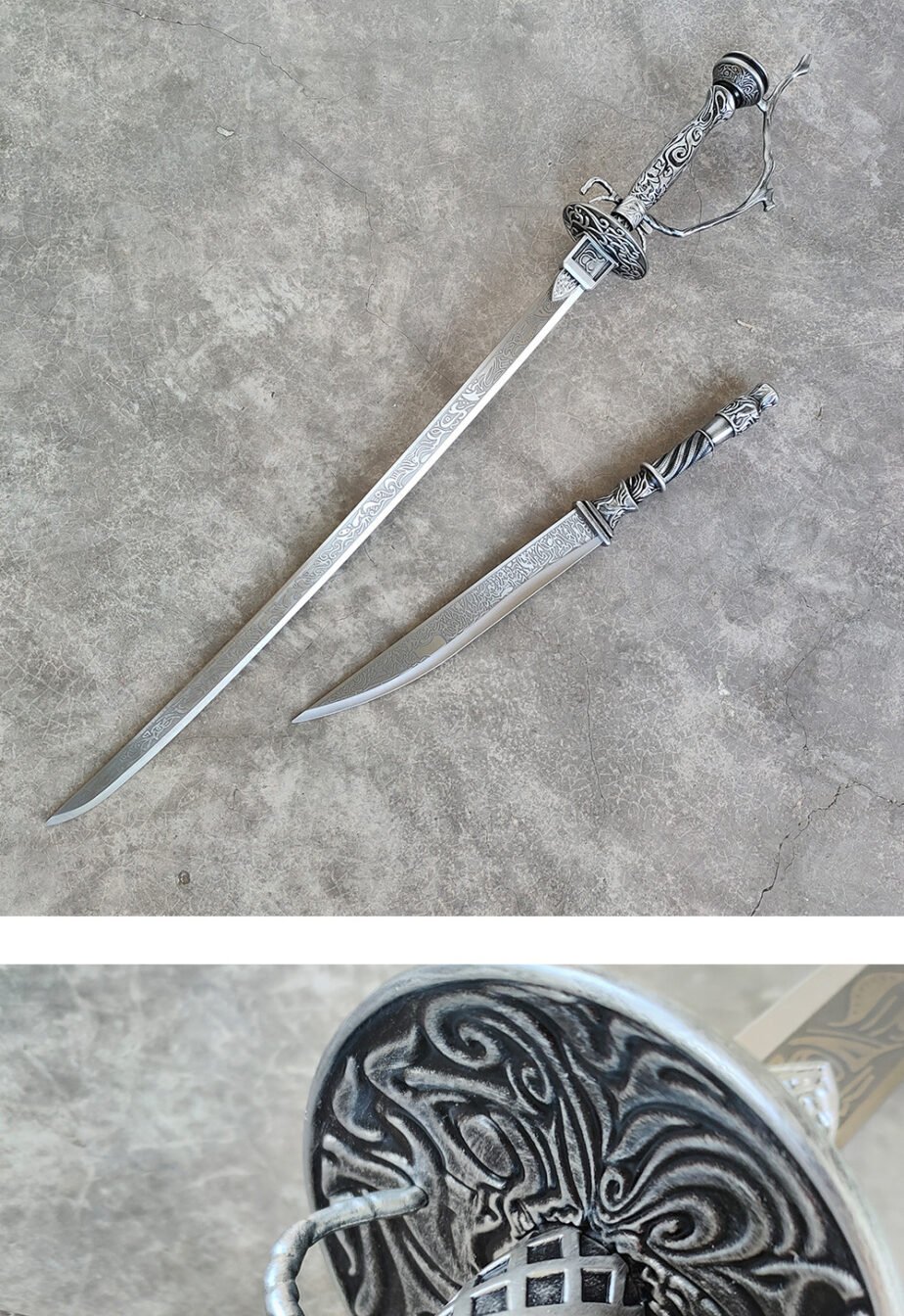 bloodborne rakuyo (luoyang) twin swords, 1:1 full size lady maria’s transformable katana & wakizashi for cosplay & collection